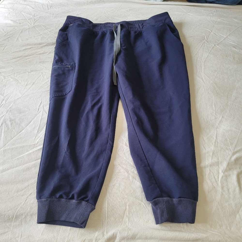 Figs Jogger Scrub Bottom Pants Womens Size 3XL Petite Navy Blue